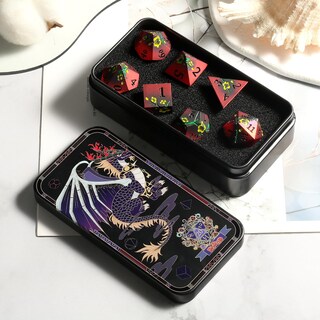 Foto 5 | Juego De Dados Dndnd Con Flores Metálicas D&d Con Funda De Regalo, 150 G, 7 Unidades - Venta Internacional.