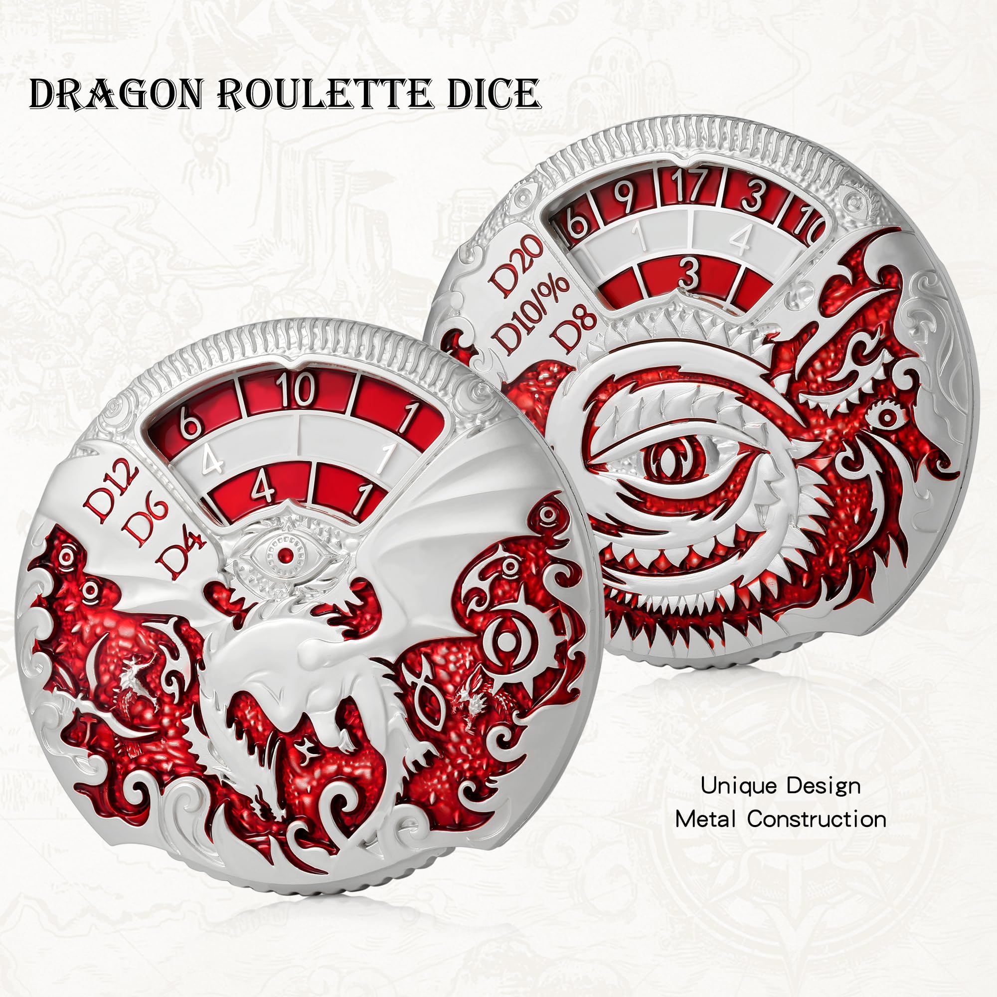 Foto 5 pulgar | Set De Dados Spinner Metal Dndnd 7 En 1 Para Dungeons & Dragon - Venta Internacional.