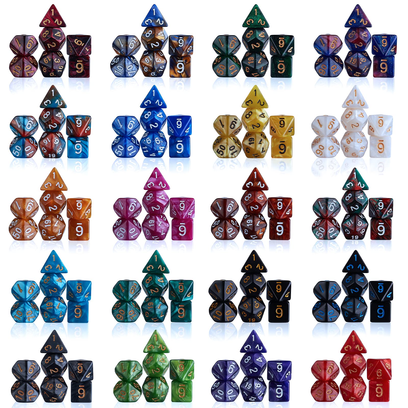 Foto 3 pulgar | Juego De Dados Poliédricos Ciaraq Dnd 26 X 7 (182 Piezas) Con Bolsa - Venta Internacional.