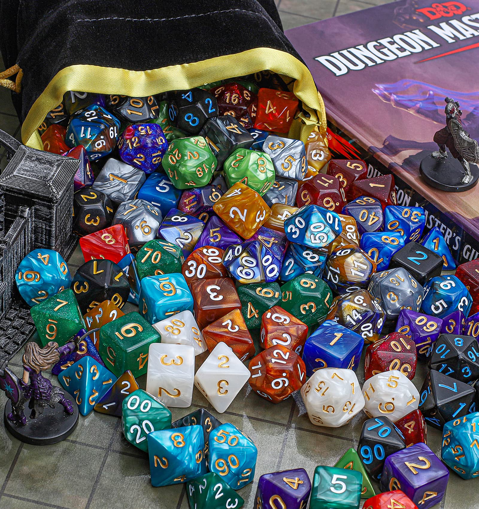 Foto 6 pulgar | Juego De Dados Poliédricos Ciaraq Dnd 26 X 7 (182 Piezas) Con Bolsa - Venta Internacional.