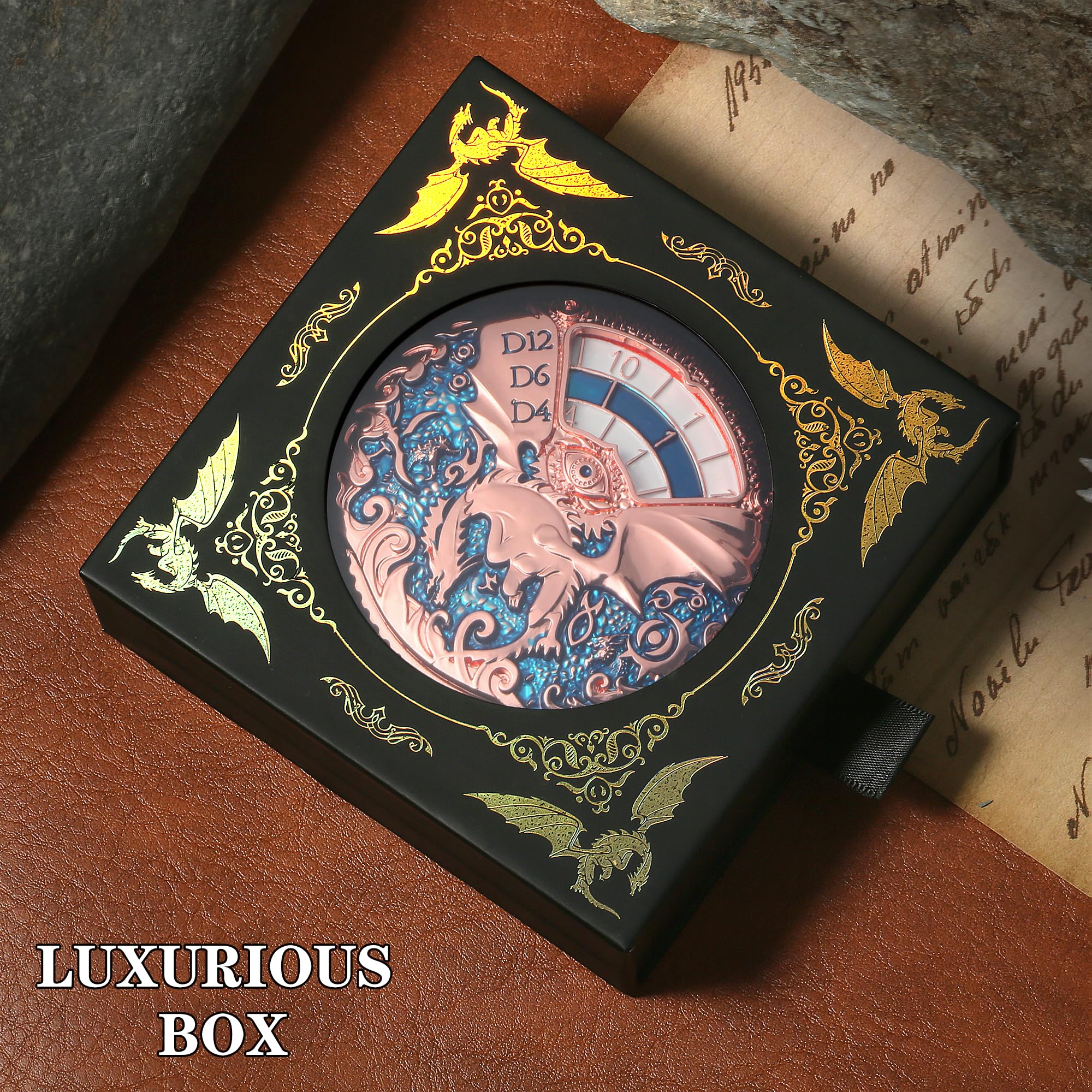 Foto 7 pulgar | Juego De Dados Giratorios Dndnd Dragon Roulette De Metal Con Caja De Regalo - Venta Internacional.