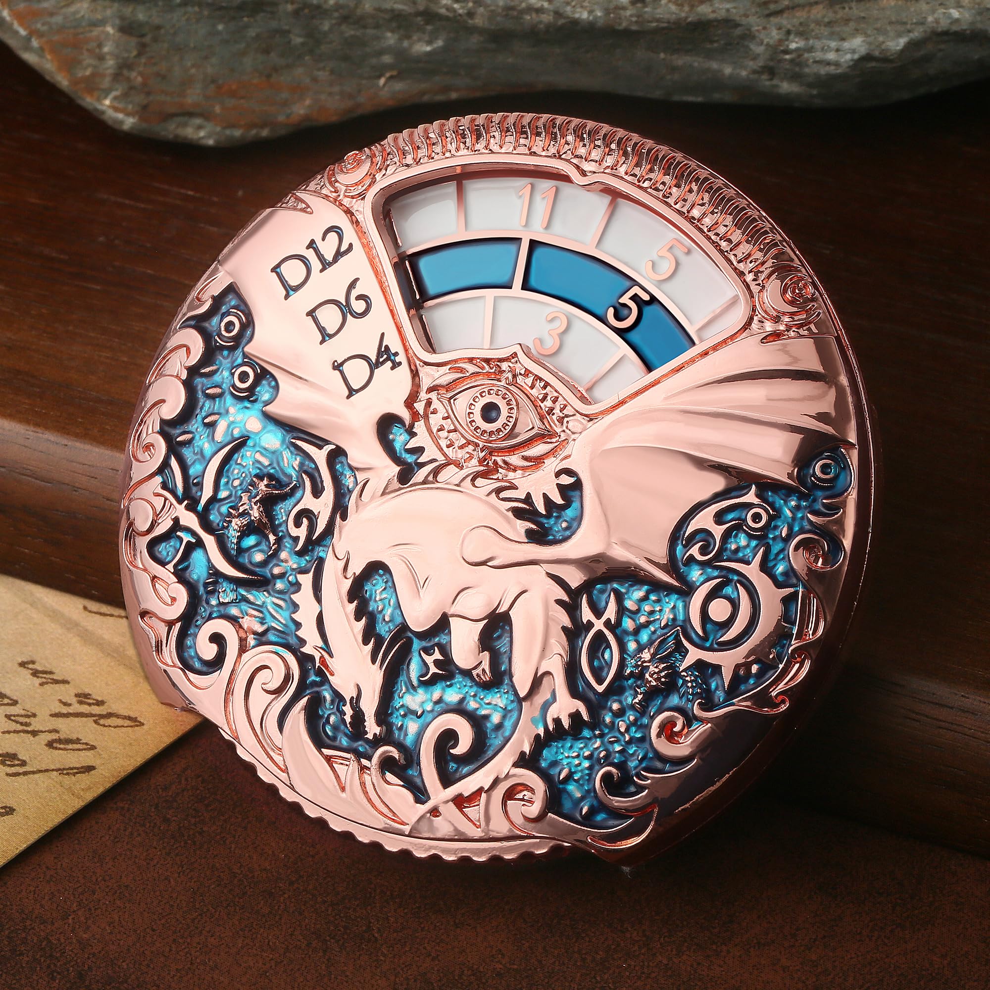 Foto 8 pulgar | Juego De Dados Giratorios Dndnd Dragon Roulette De Metal Con Caja De Regalo - Venta Internacional.