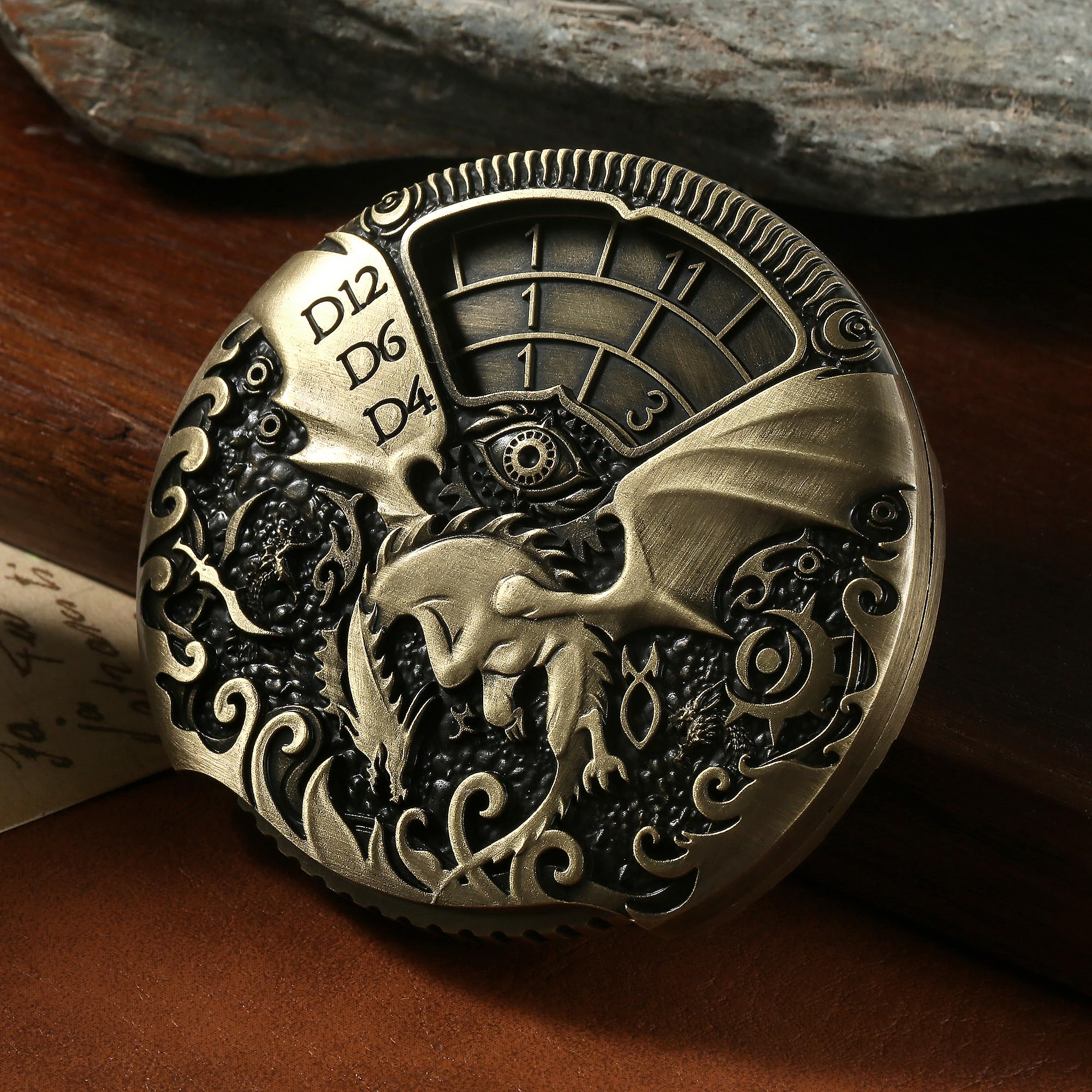 Foto 6 pulgar | Juego De Dados D&d De Metal Spinner Dndnd 7 En 1 Con Caja De Regalo, Color Latón - Venta Internacional.