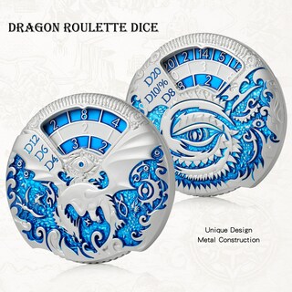 Foto 4 | Juego De Dados Dndnd Dragon Roulette Spinner D&d 7 En 1 De Metal Plateado - Venta Internacional.