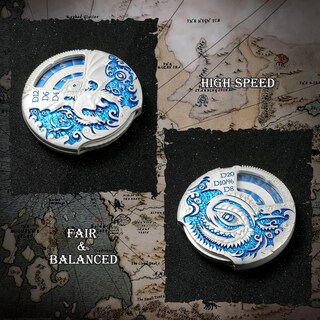 Foto 5 | Juego De Dados Dndnd Dragon Roulette Spinner D&d 7 En 1 De Metal Plateado - Venta Internacional.