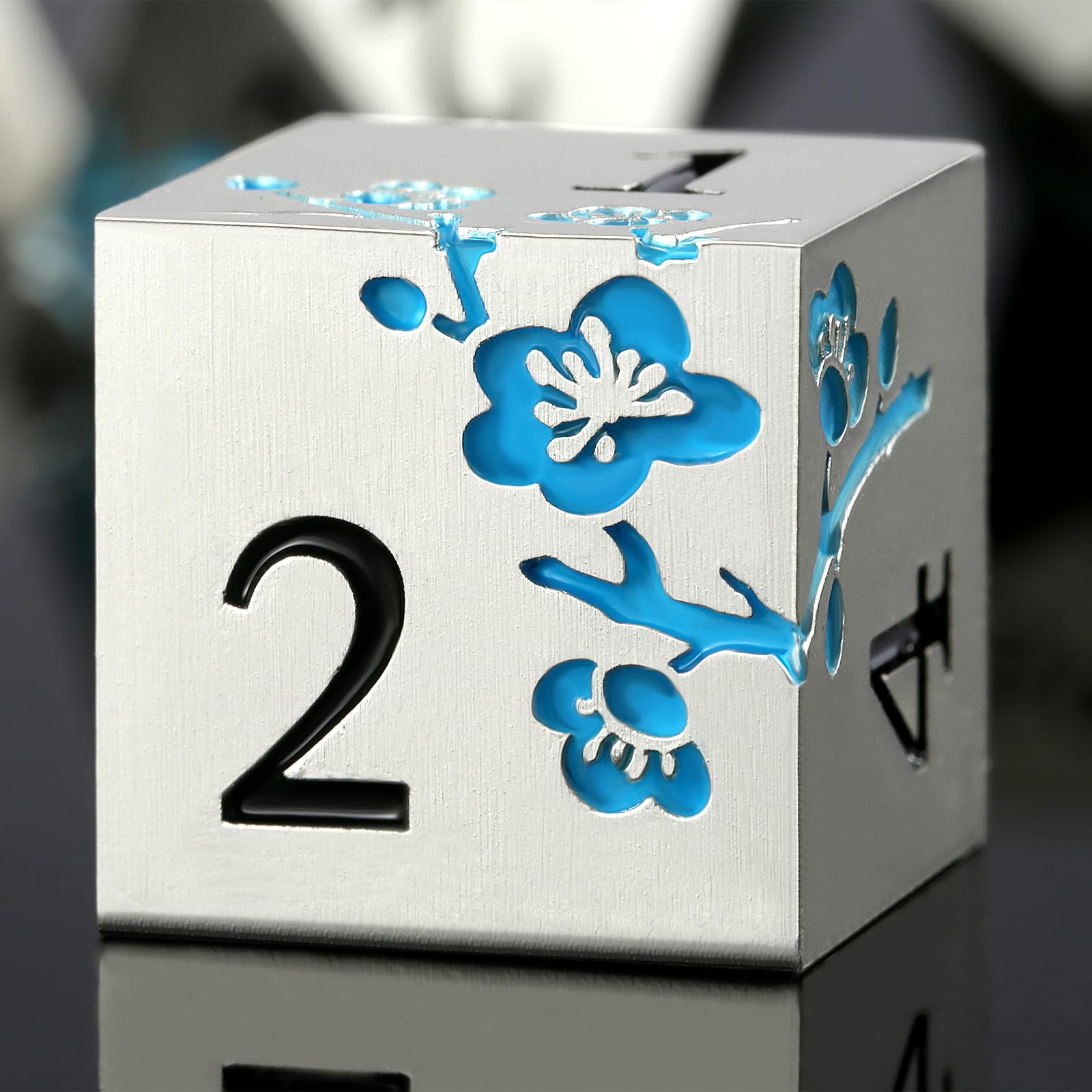 Foto 4 | Set De Dados Dndnd Glow In The Dark Blue Con Funda Metálica, 7 Unidades - Venta Internacional.