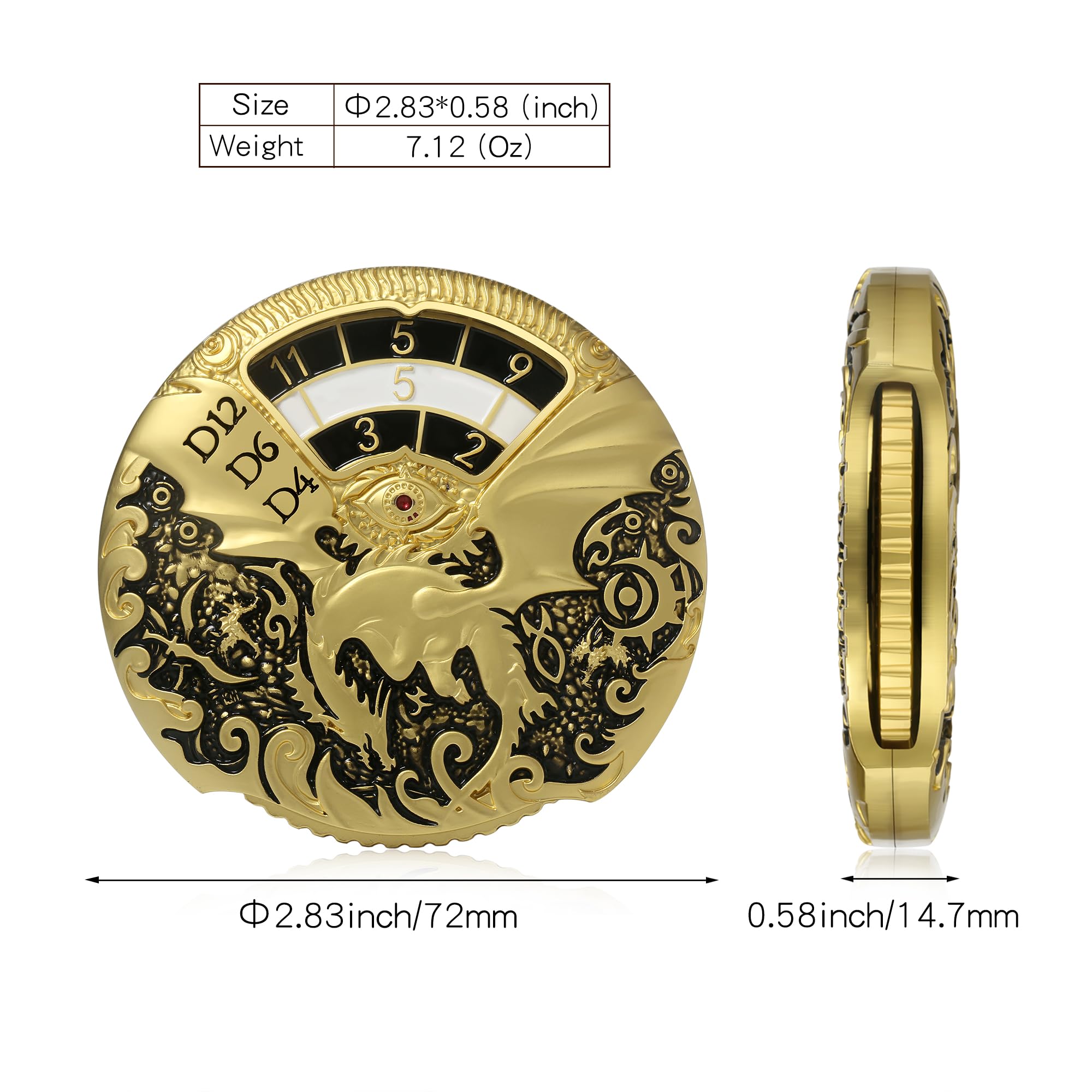 Foto 4 pulgar | Ruleta Fidget Spinner Dndnd Dragon Con Juego De Dados De Metal 7 En 1 - Venta Internacional.