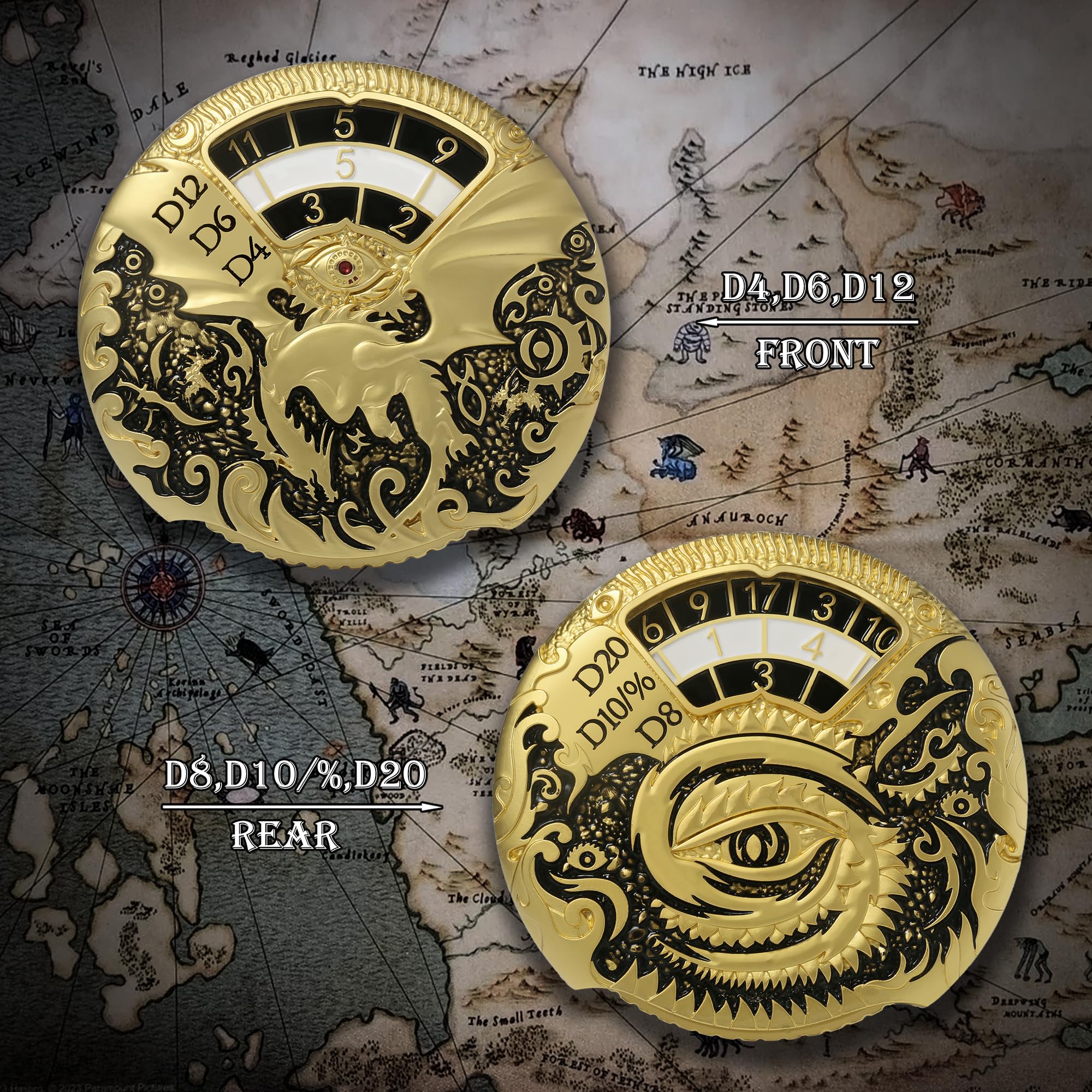 Foto 6 pulgar | Ruleta Fidget Spinner Dndnd Dragon Con Juego De Dados De Metal 7 En 1 - Venta Internacional.