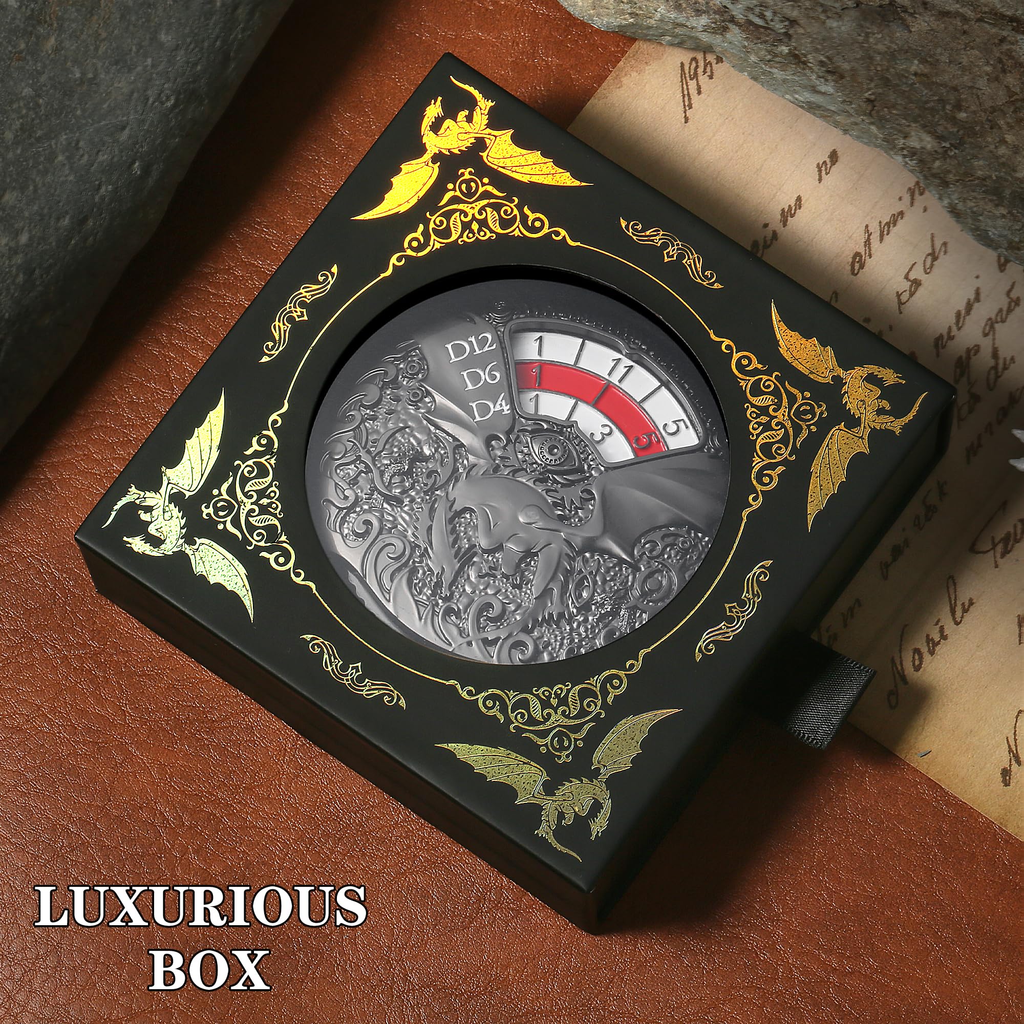 Foto 7 pulgar | Juego De Dados Giratorios Dndnd 7 En 1 De Metal Con Caja De Regalo Para D&d - Venta Internacional.