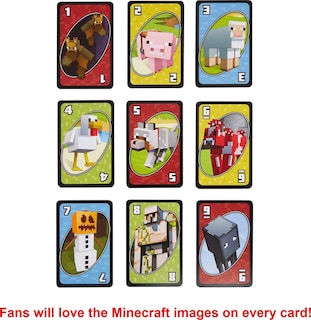Foto 3 | Juego De Cartas Mattel Games Uno Minecraft Con Gráficos De Minecraft - Venta Internacional.