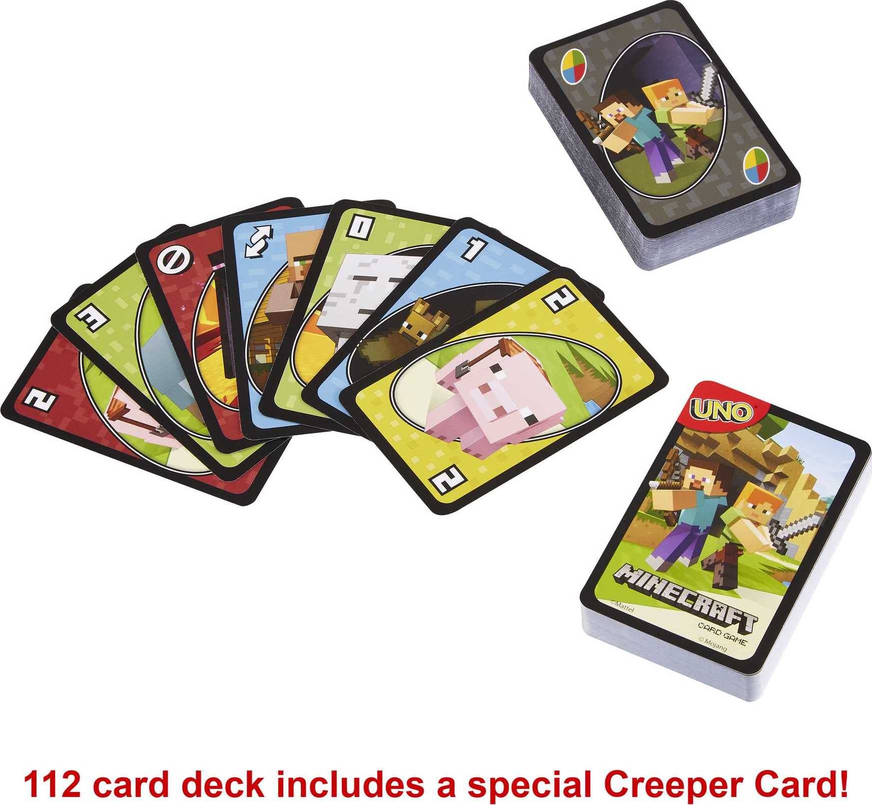 Foto 6 pulgar | Juego De Cartas Mattel Games Uno Minecraft Con Gráficos De Minecraft - Venta Internacional.