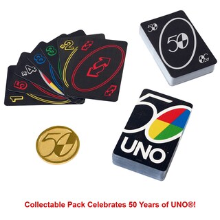 Foto 4 | Juego De Cartas Mattel Games Uno 50th Premium Version Family Desde Hace Más De 7 Años - Venta Internacional.
