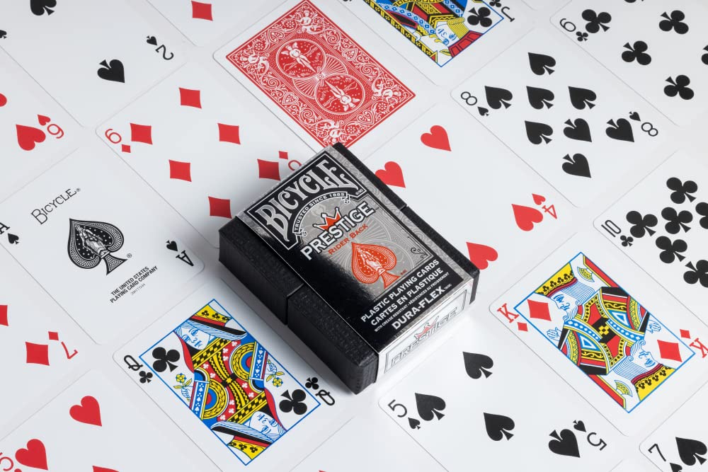 Foto 4 | Juego De Cartas Bicycle Prestige, Plástico Impermeable, Rojo Y Azul - Venta Internacional.