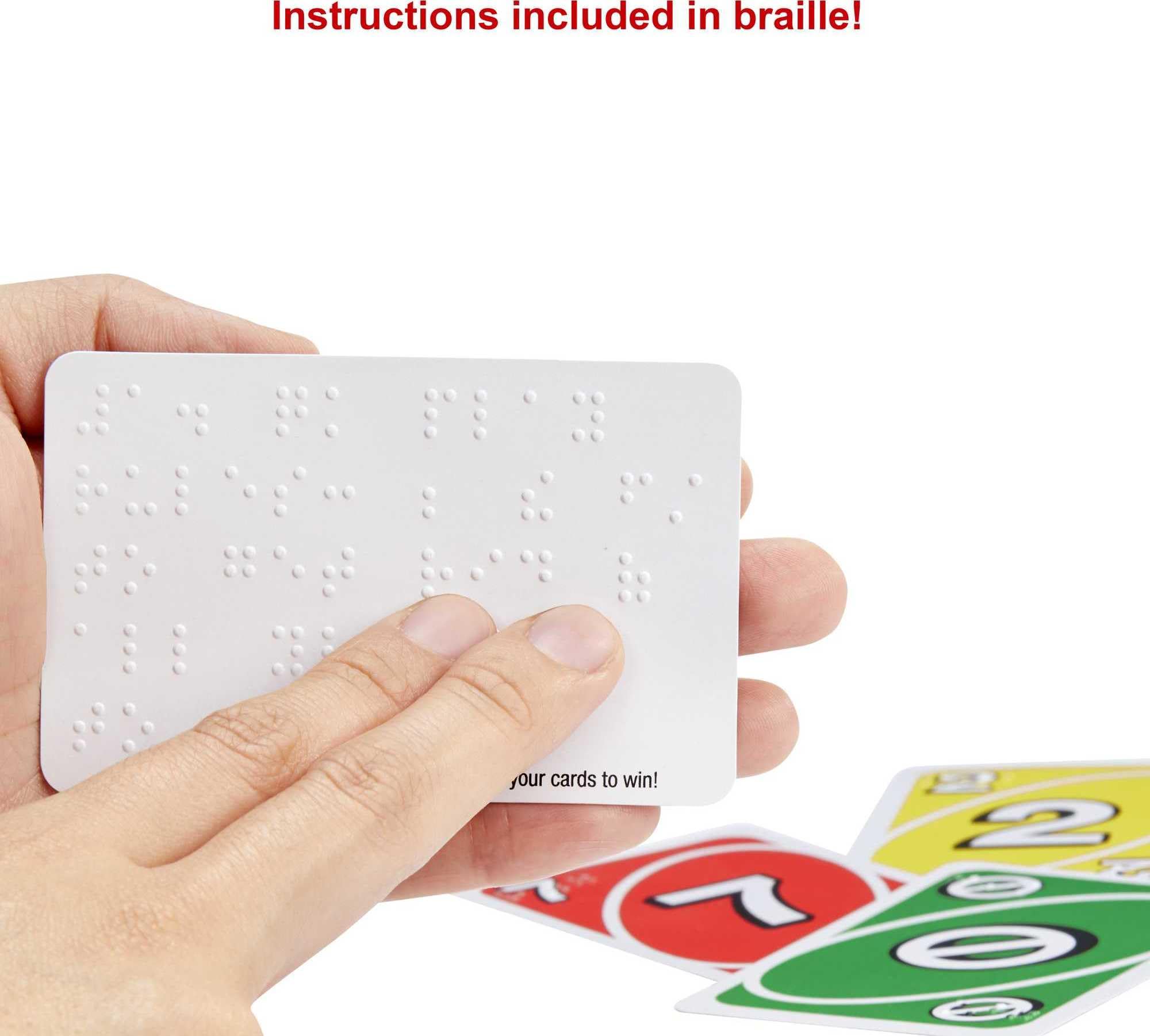 Foto 4 pulgar | Juego De Cartas Mattel Games Uno Braille Para Niños Y Adultos - Venta Internacional.