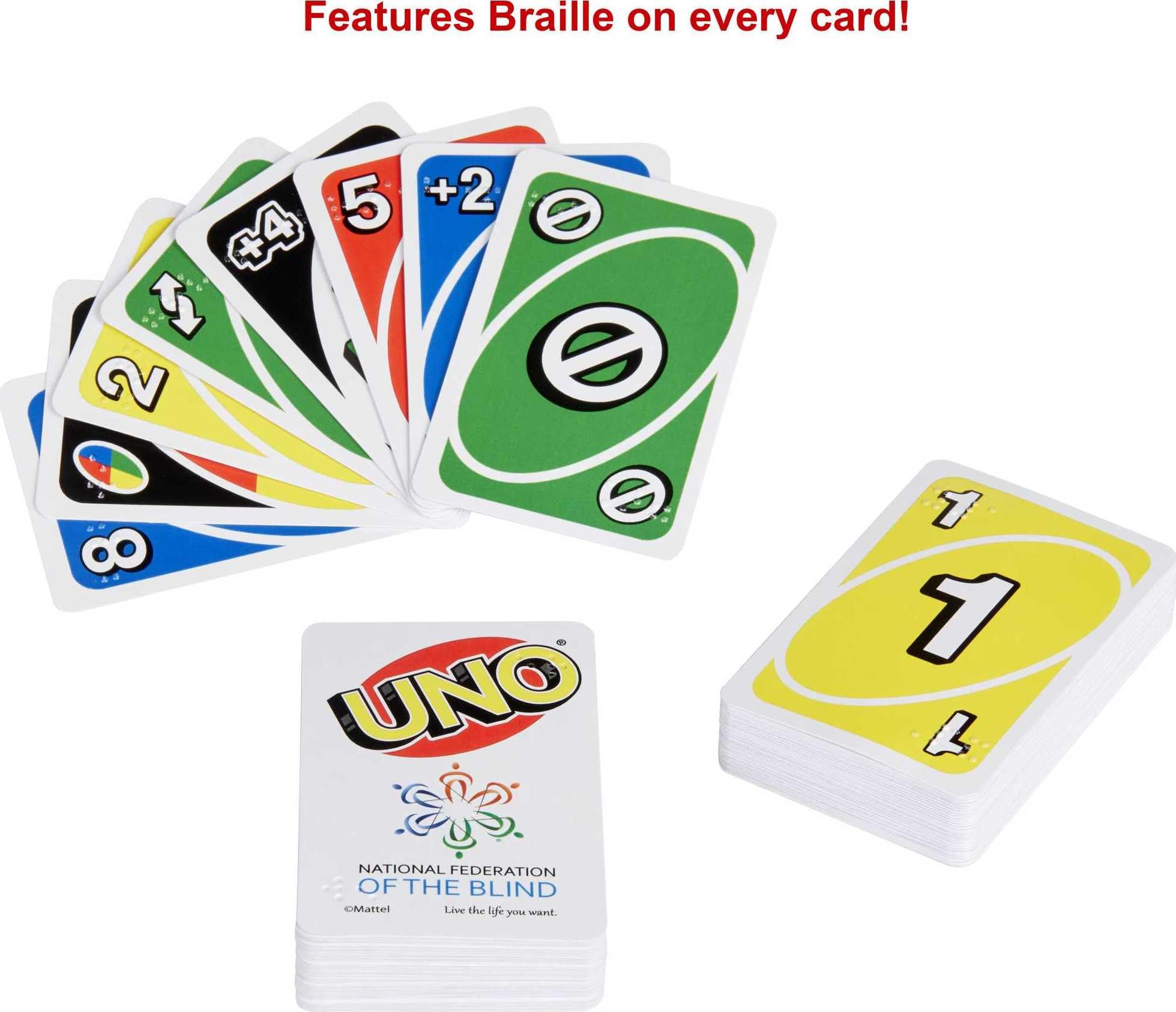 Foto 5 pulgar | Juego De Cartas Mattel Games Uno Braille Para Niños Y Adultos - Venta Internacional.