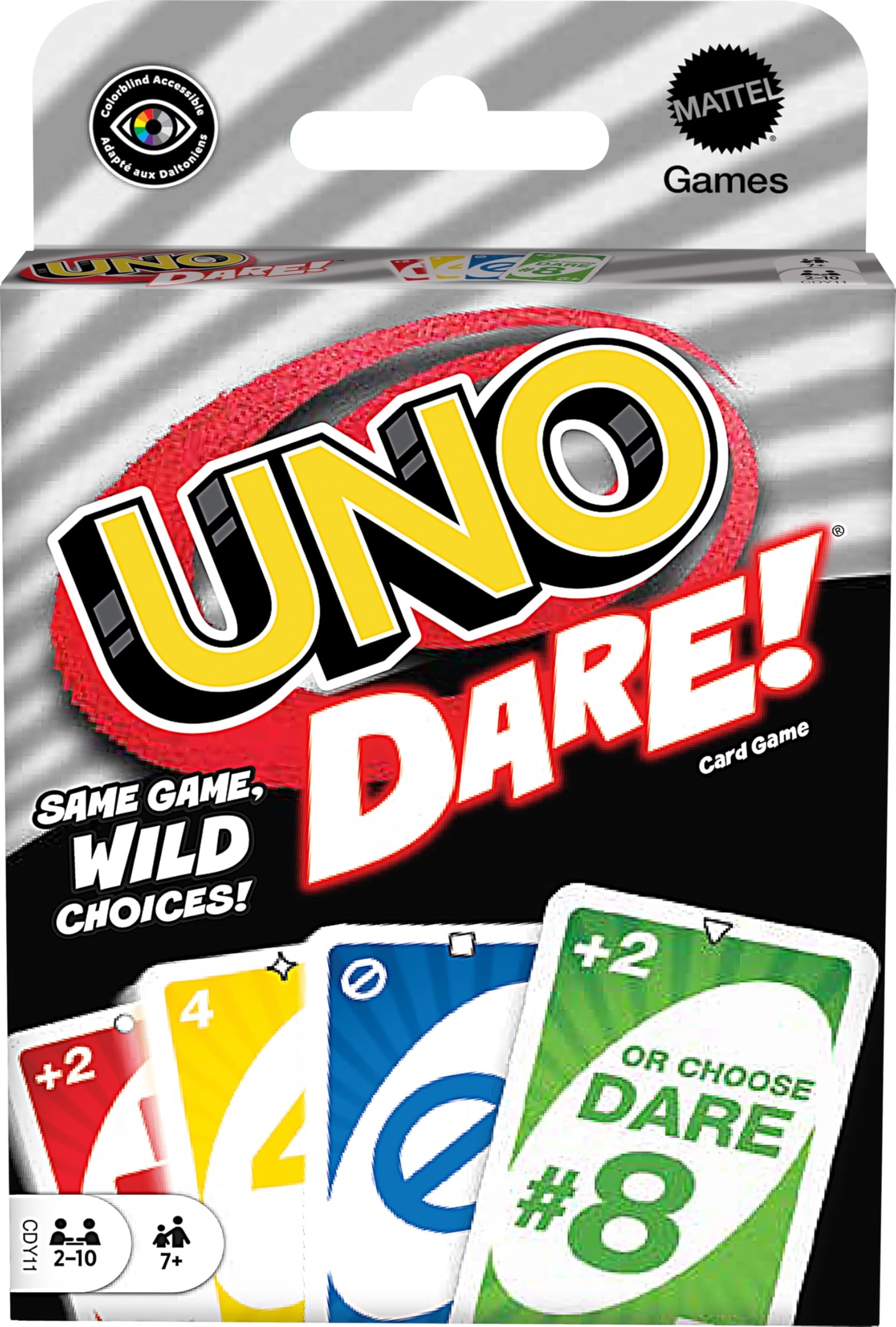 Foto 2 pulgar | Juego De Cartas Mattel Games Uno Dare Family Con 3 Categorías - Venta Internacional.