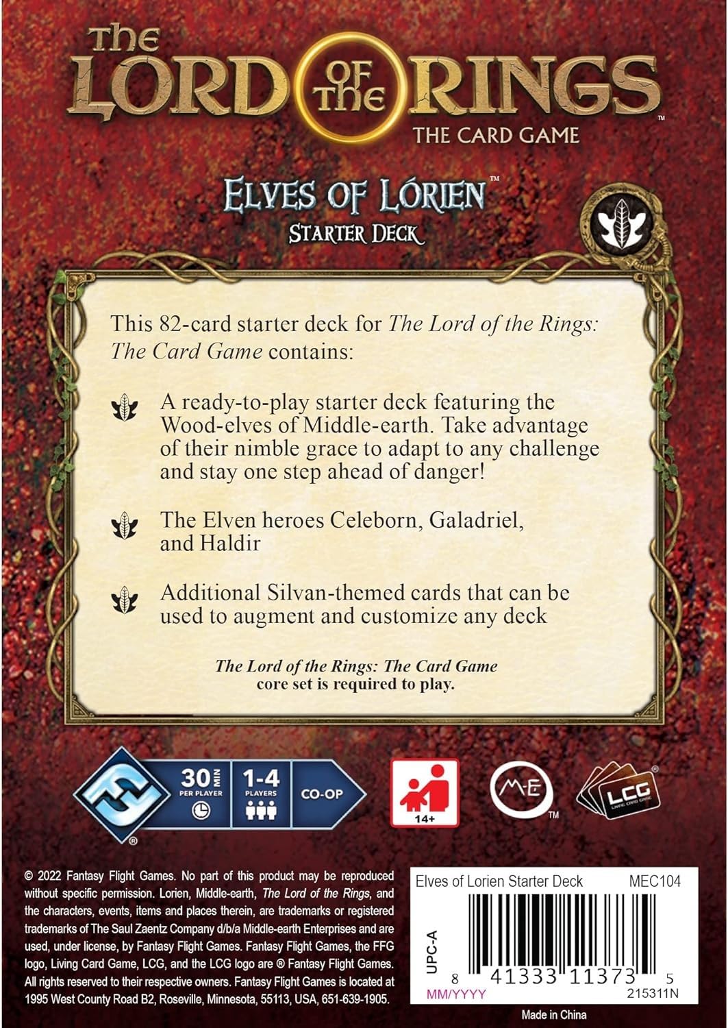 Foto 3 pulgar | Baraja De Inicio El Señor De Los Anillos Los Elfos Del Juego De Cartas - Venta Internacional.