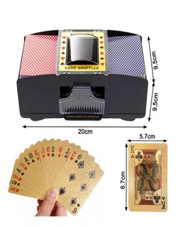 Foto 3 | Barajador Automático, 2 Pokar Set, 100 Fichas Y 2 Dados + Termo De Agua Güish