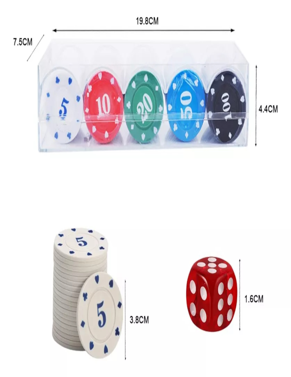Foto 5 pulgar | Barajador Automático, 2 Pokar Set, 100 Fichas Y 2 Dados + Termo De Agua Güish