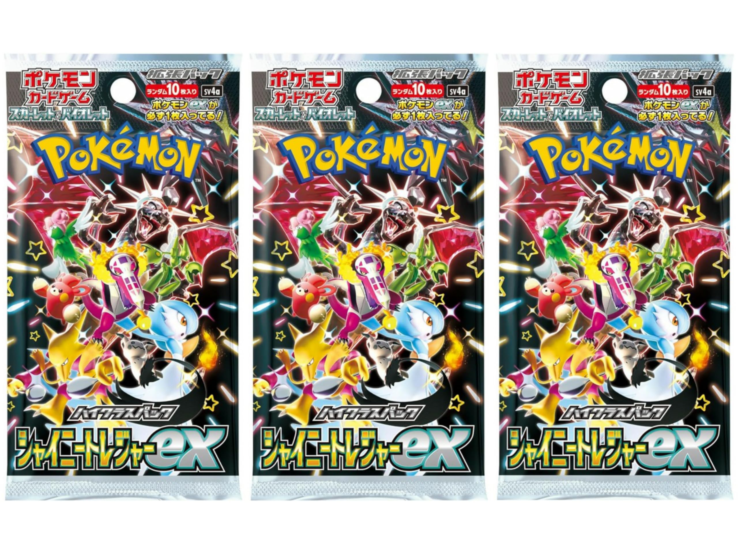 Juego De Cartas Pokémon Japonés De Clase Alta Shiny Treasure Sv4a, Paquete De Refuerzo (3 Paquetes) - Venta Internac