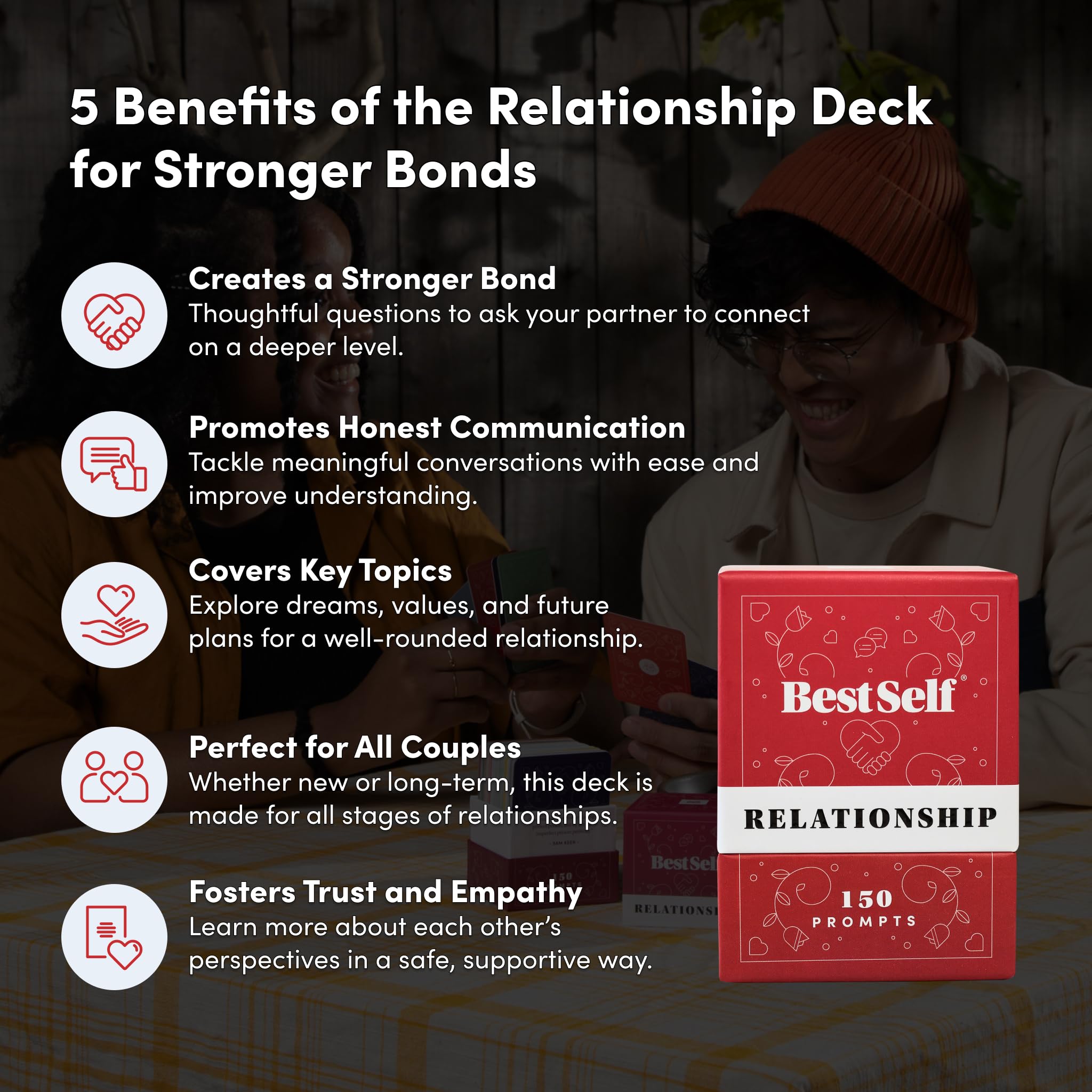 Foto 3 pulgar | Juego De Cartas Bestself Relationship Deck 150 Instrucciones De Discusión - Venta Internacional.