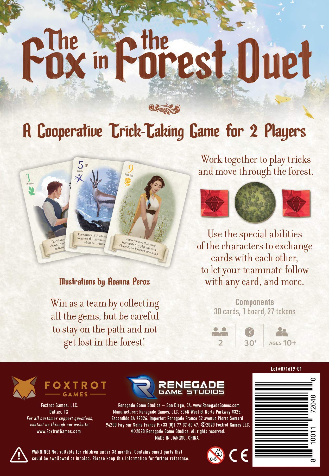 Foto 2 | Juego De Cartas Renegade Game Studios Fox In The Forest Duet Para 2 Jugadores - Venta Internacional.