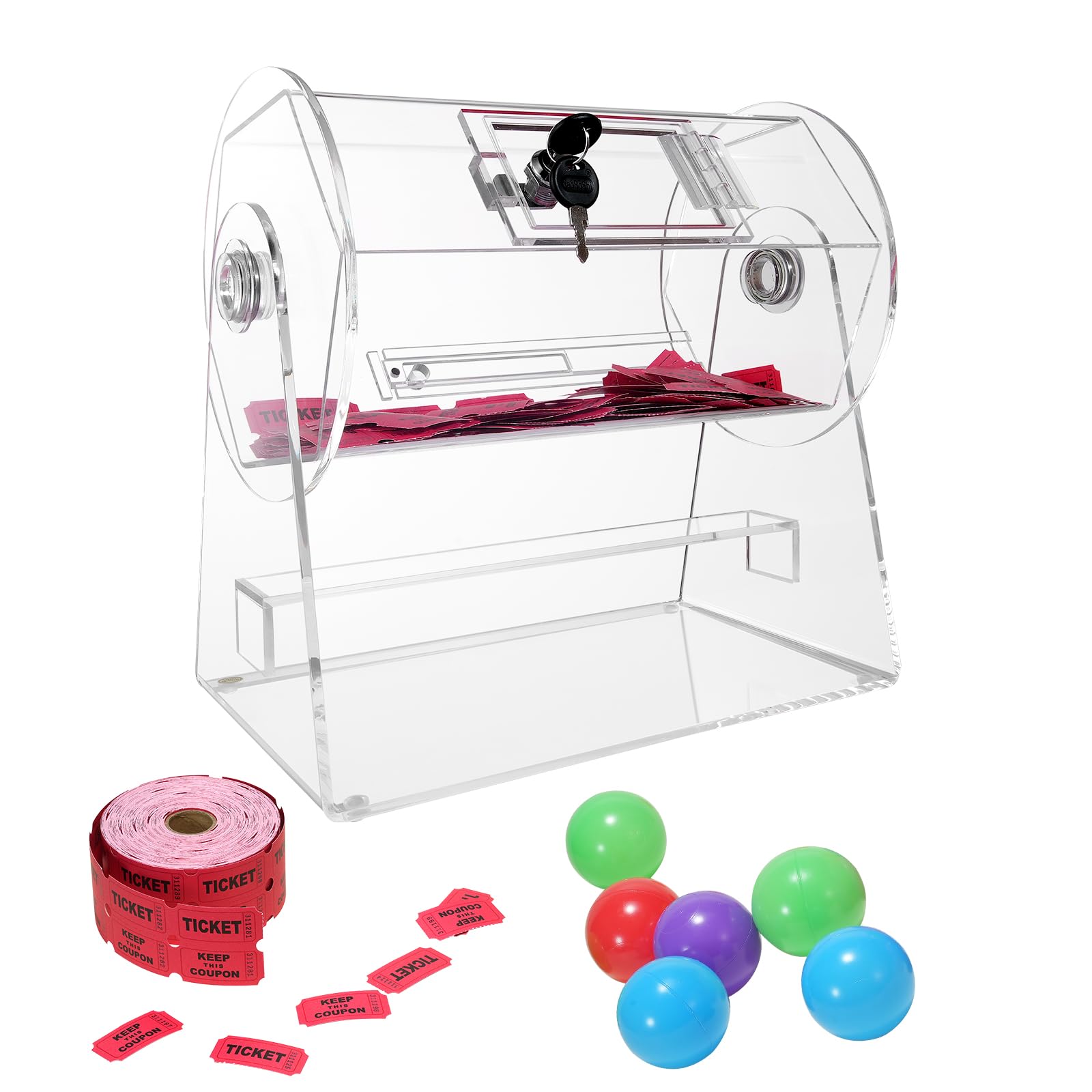 Foto 2 pulgar | Tambor Vevor Acrylic Professional Con 2 Llaves Para 2500 Entradas - Venta Internacional.