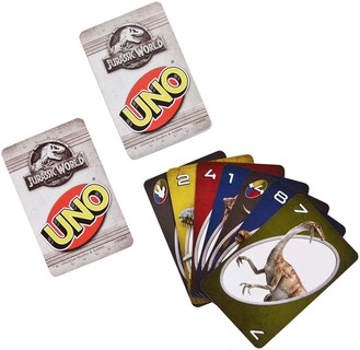 Foto 2 | Juego De Cartas Mattel Jurassic World Uno Con Owen's Raptor Squad - Venta Internacional.