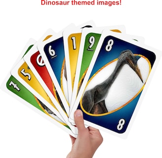 Foto 2 | Juego De Cartas Mattel Games Giant Uno Jurassic World 7+ Years - Venta Internacional.