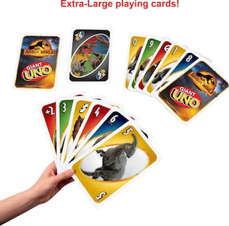 Foto 3 | Juego De Cartas Mattel Games Giant Uno Jurassic World 7+ Years - Venta Internacional.