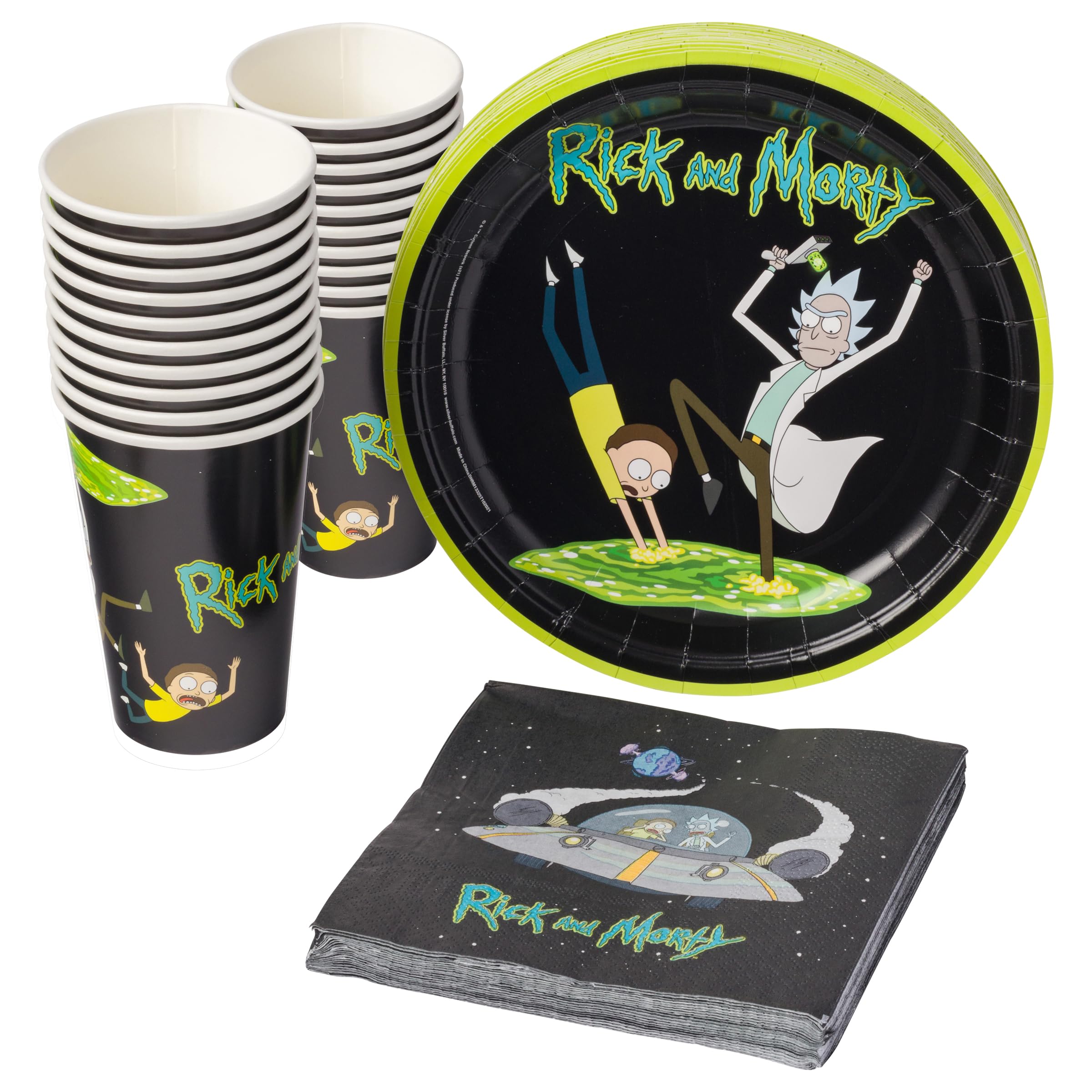 Foto 2 pulgar | Set De Artículos De Fiesta Plateado Buffalo Rick Y Morty In The Portal - Venta Internacional.