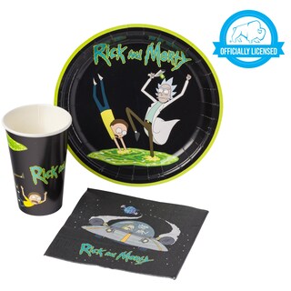 Foto 3 | Set De Artículos De Fiesta Plateado Buffalo Rick Y Morty In The Portal - Venta Internacional.