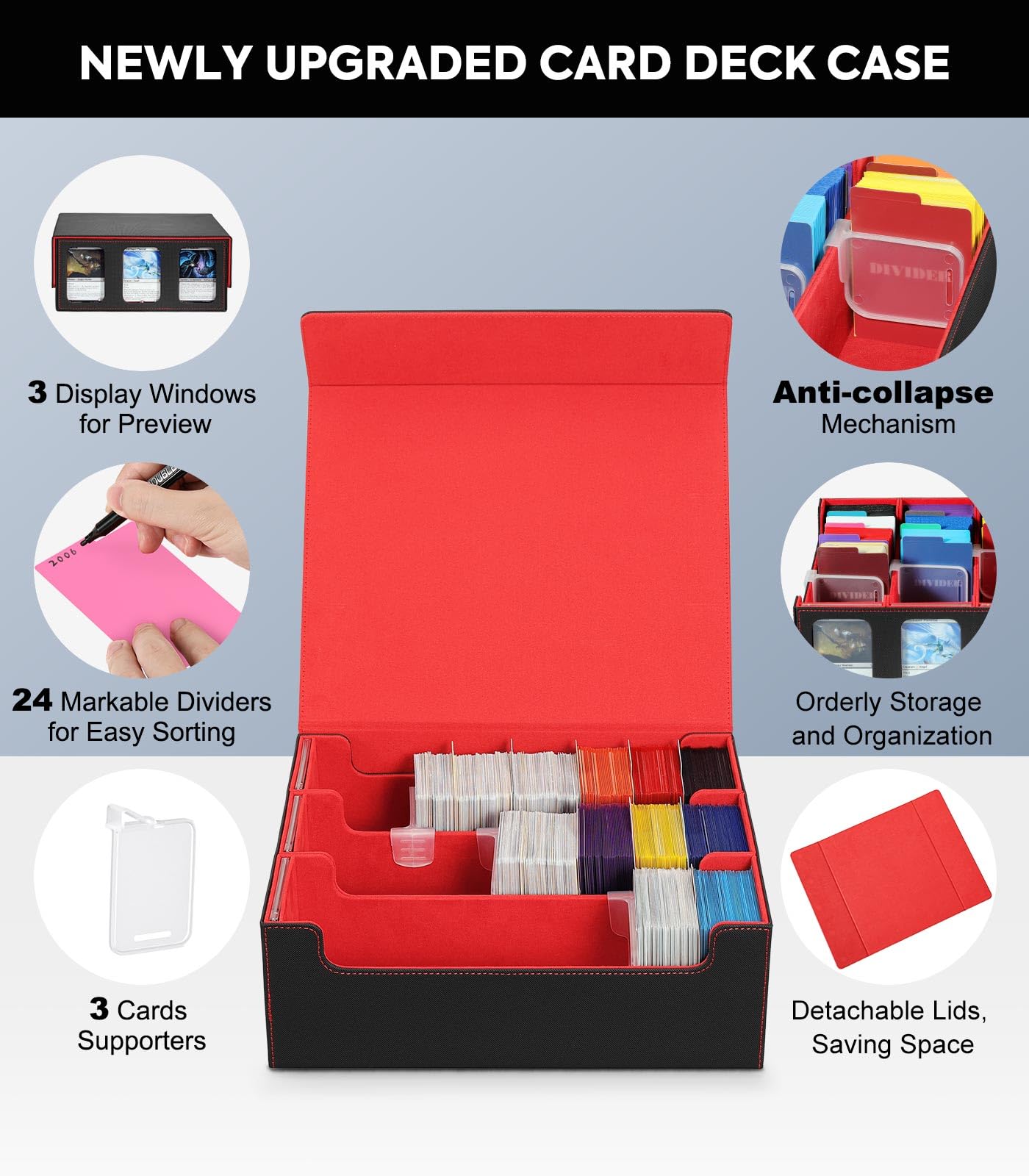 Foto 3 pulgar | Caja De Almacenamiento De Tarjetas Moko Para Cartas Coleccionables 2500+ Mtg Con Divisores - Venta Internacional.