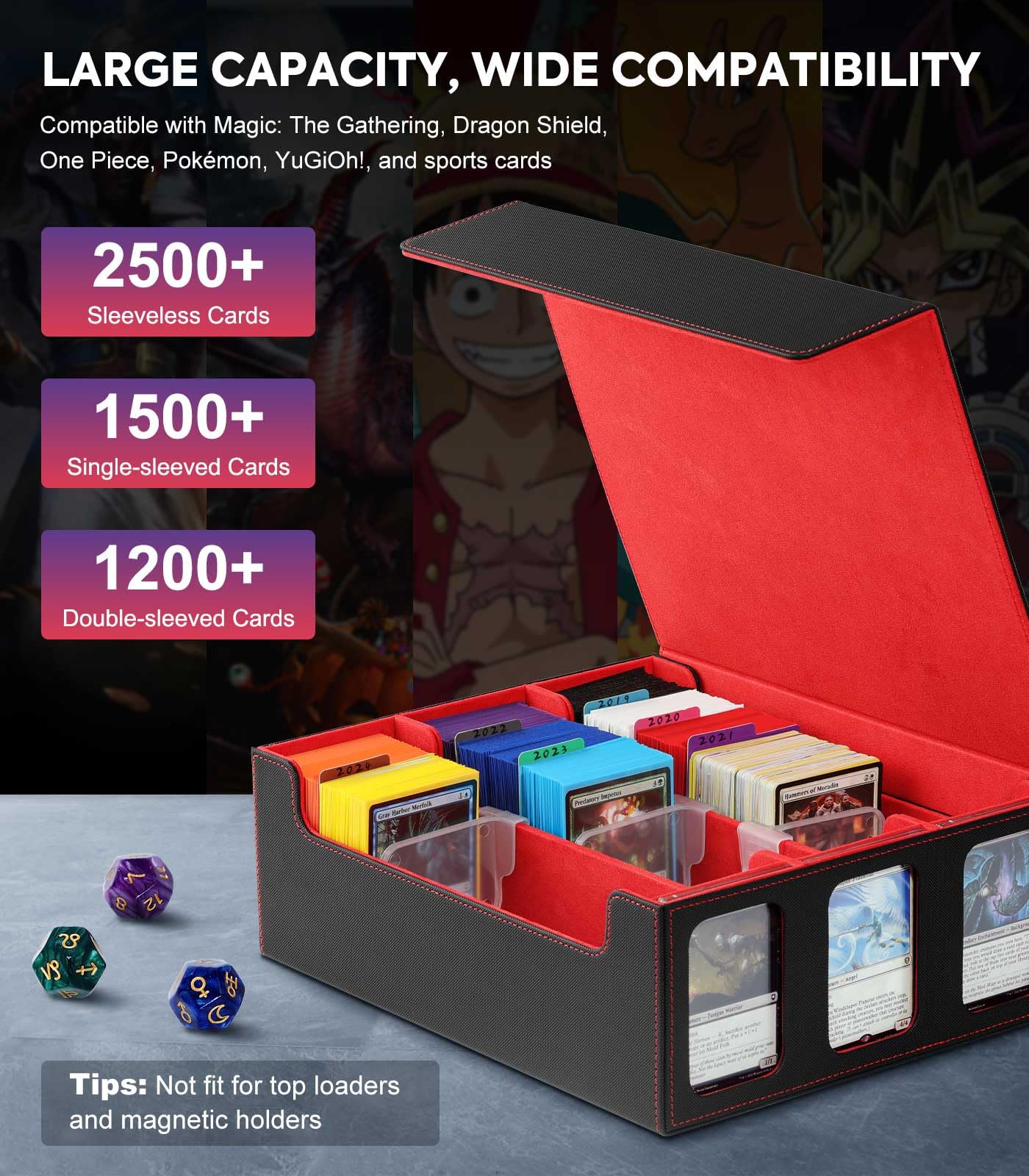 Foto 3 | Caja De Almacenamiento De Tarjetas Moko Para Cartas Coleccionables 2500+ Mtg Con Divisores - Venta Internacional.