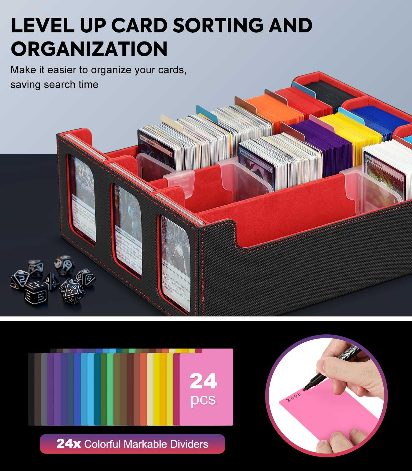 Foto 5 | Caja De Almacenamiento De Tarjetas Moko Para Cartas Coleccionables 2500+ Mtg Con Divisores - Venta Internacional.