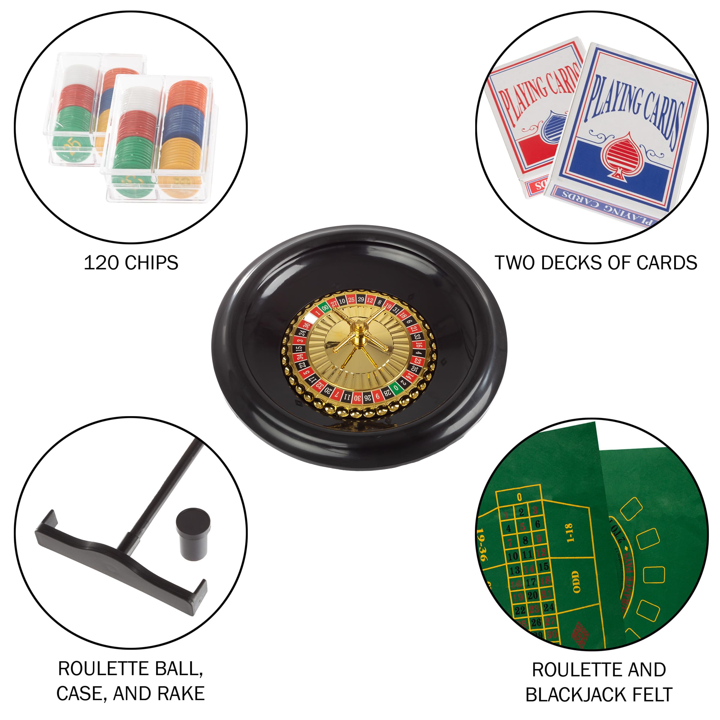 Foto 4 pulgar | Juego De Ruleta Trademark Poker De 16 Pulgadas Con Mesa Y Fichas - Venta Internacional.