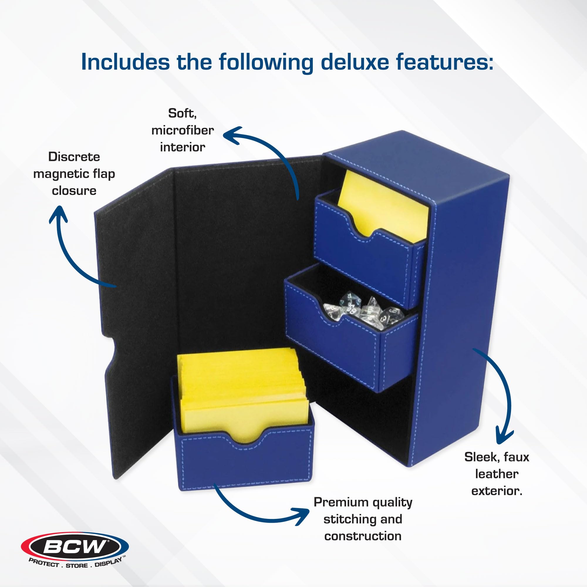 Foto 5 pulgar | Deck Box Bcw Deck Vault-lx 200 Azul Con Tapa Para Cartas Con Funda Para 100 - Venta Internacional.