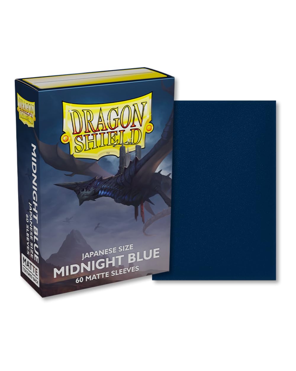 Fundas Para Cartas Con Escudo De Dragón Mate, Color Azul Medianoche Japonés, 60 Quilates - Venta Internacional.