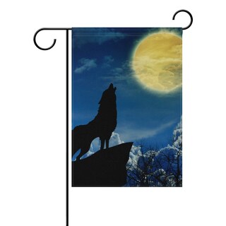 Foto 1 | Bandera De Jardín, Poliéster, Con Diseño De Lobo, Aúlla En La Mañana, 70 X 100 Cm - Venta Internacional.