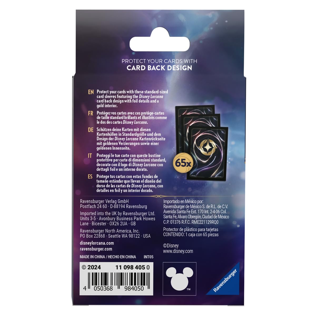 Foto 4 pulgar | Pack De Fundas Para Tarjetas Ravensburger Disney Lorcana Tcg - Venta Internacional.