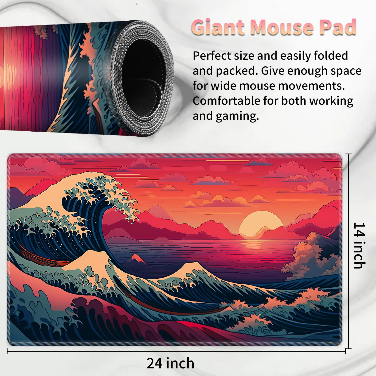 Foto 3 pulgar | Juego De Cartas Playmat Bvdikmi Sunset Wave Para Mtg 60 X 35 Cm - Venta Internacional.