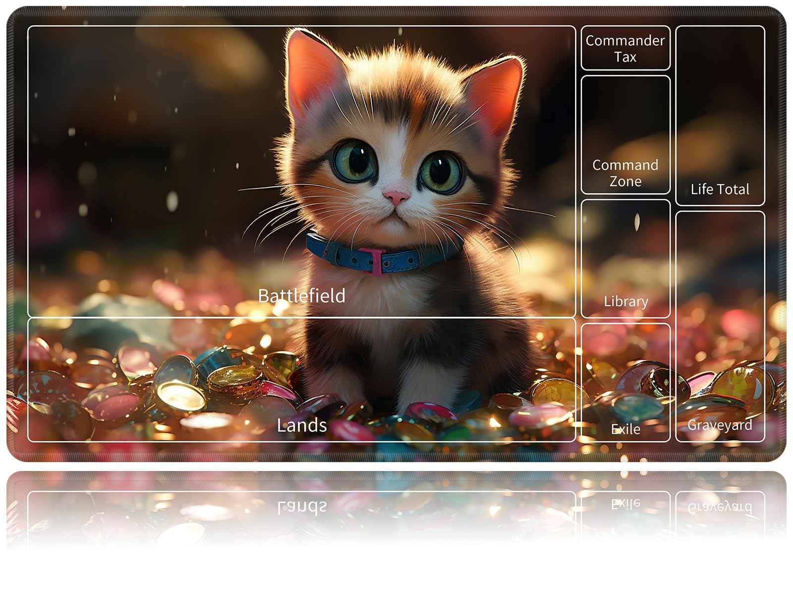 Foto 2 pulgar | Juego De Cartas Playmat Bvdikmi Cute Kawaii Cat 60 X 35 Cm Mtg Tcg - Venta Internacional.