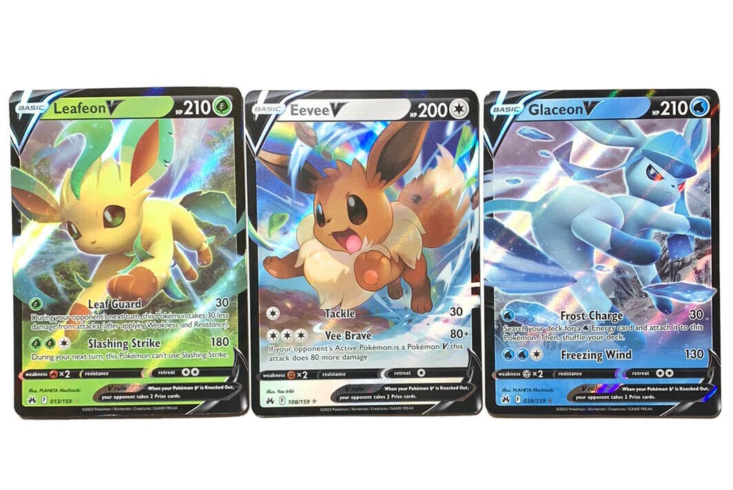 Foto 2 pulgar | Juego De Cartas Pokémon Eevee V Leafeon V Glaceon V Crown Zenith - Venta Internacional.
