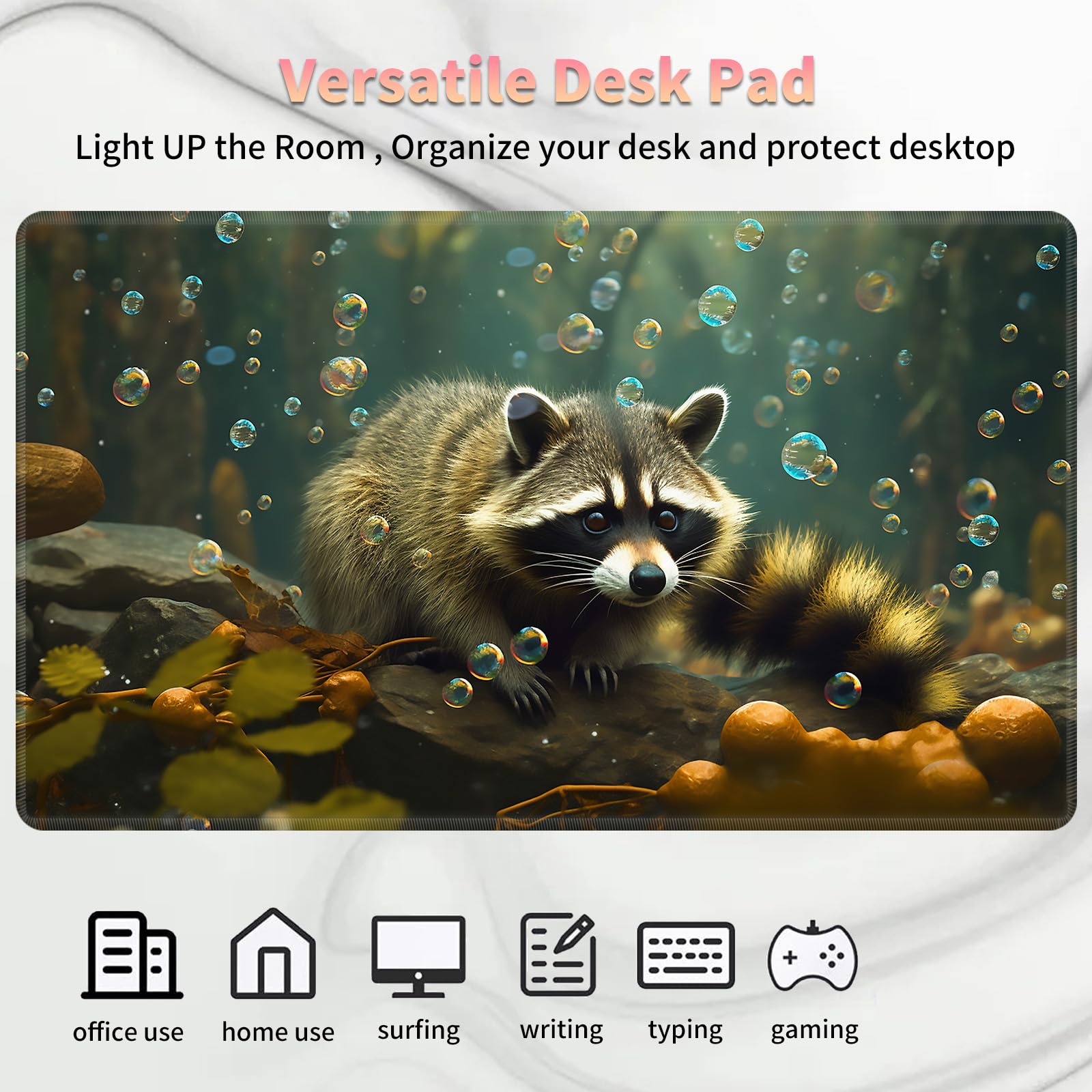 Foto 7 pulgar | Juego De Cartas Playmat Bvdikmi Magic Forest Raccoon 60 X 35 Cm - Venta Internacional.