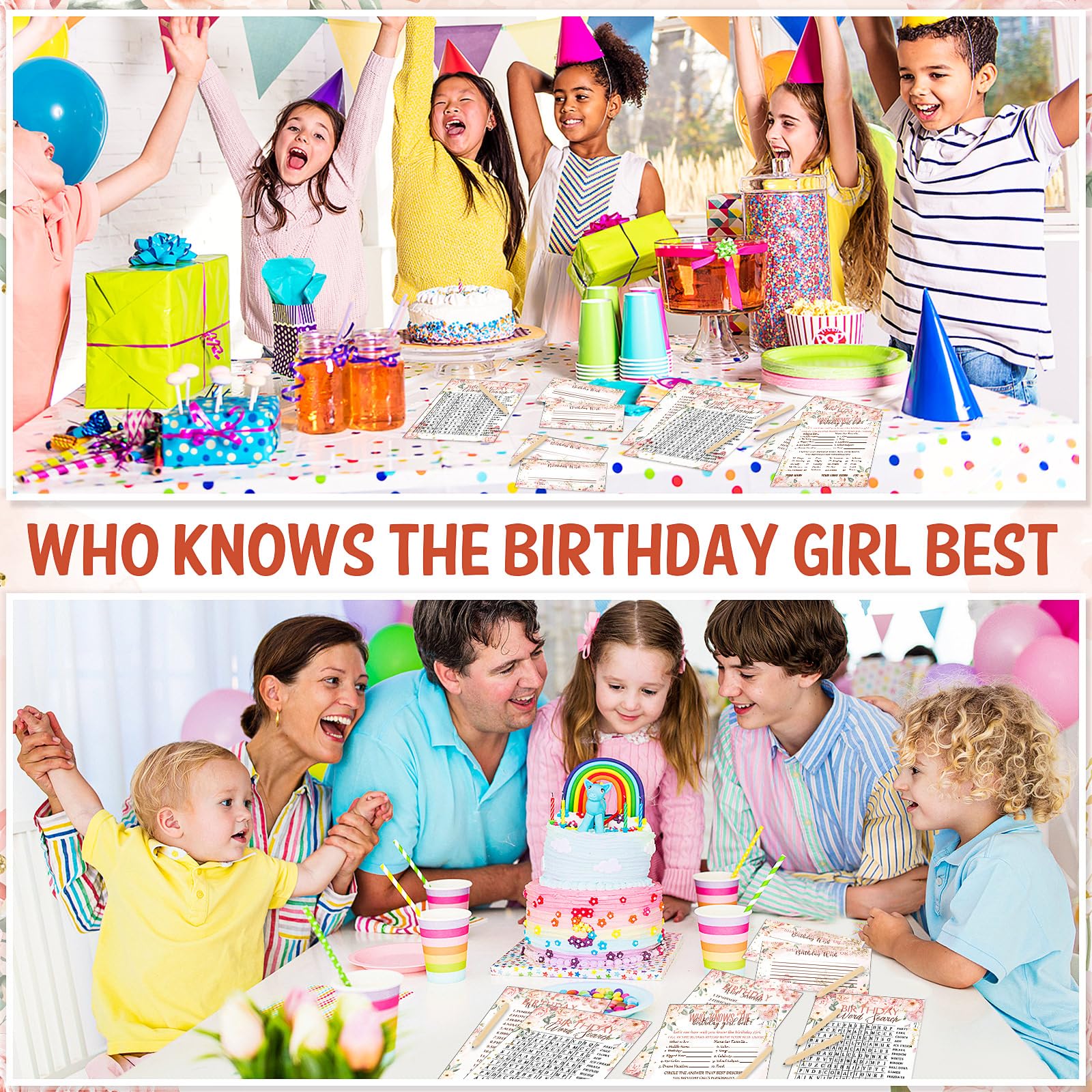 Foto 7 | Juegos Para Fiestas De Cumpleaños Fumete Who Knows The Girl, 100 Unidades+20 Lápices - Venta Internacional.