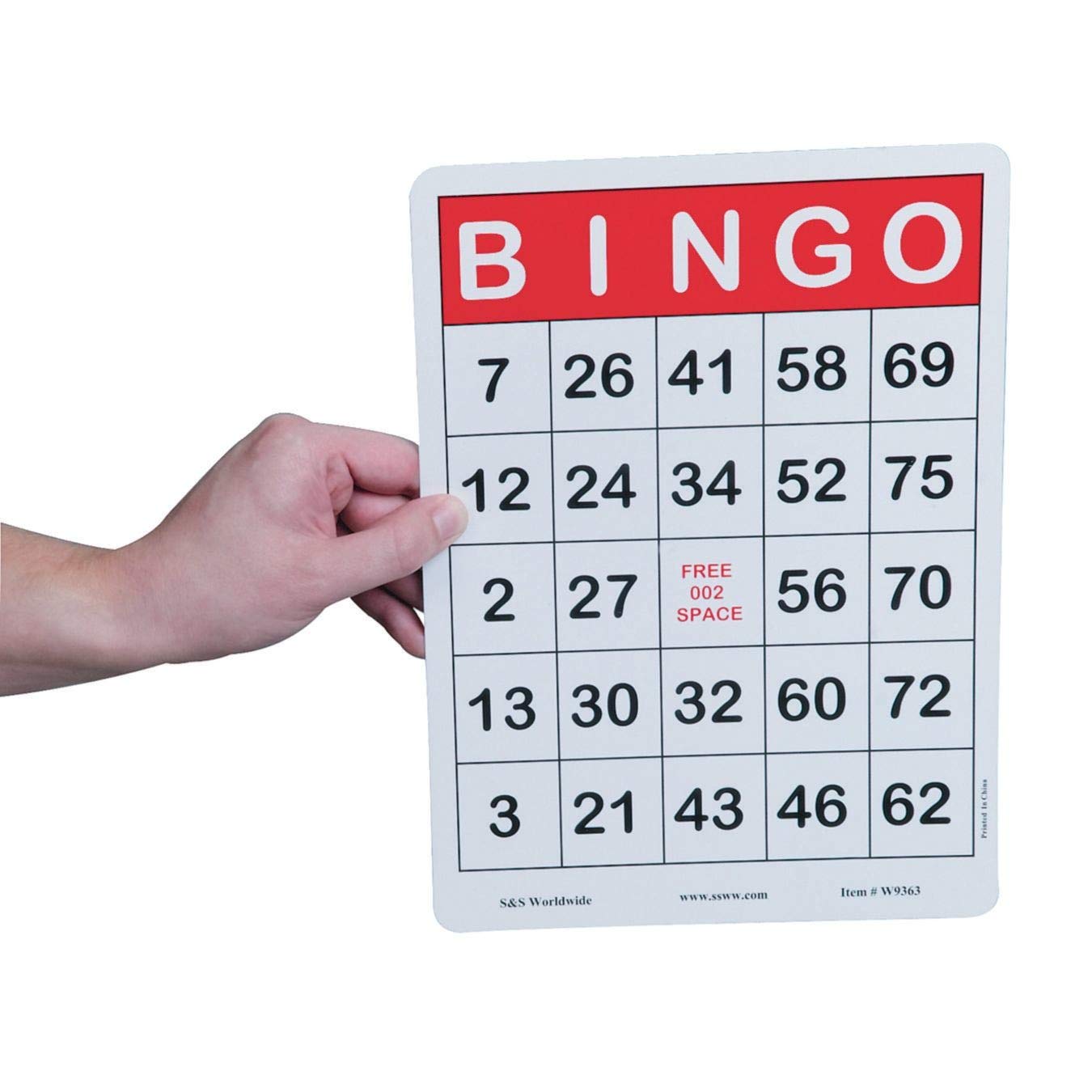 Cartones De Bingo S&s Worldwide Jumbo Con Números Grandes, Paquete De 100 - Venta Internacional.