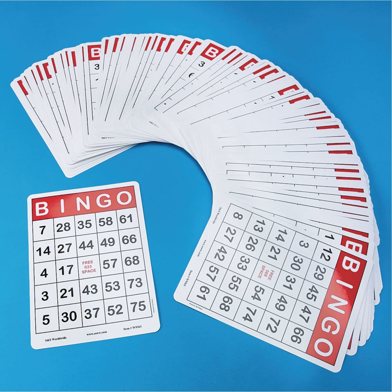 Foto 6 pulgar | Cartones De Bingo S&s Worldwide Jumbo Con Números Grandes, Paquete De 100 - Venta Internacional.