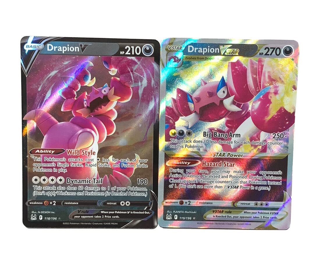 Foto 2 pulgar | Set De Cartas Coleccionables Pokémon Drapion Vstar & V - Lost Origin - Venta Internacional.
