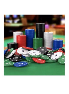Foto 3 | 100 Fichas Poker 2 Dados Con Caja De Almacenamiento Plástico