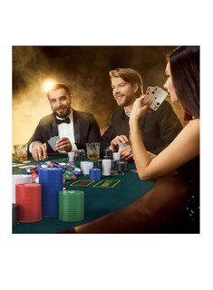 Foto 4 | 100 Fichas Poker 2 Dados Con Caja De Almacenamiento Plástico